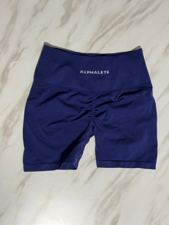 Alphalete Pants - Alphalete Women's High-Waist Scrunch Bike Shorts - Blue
